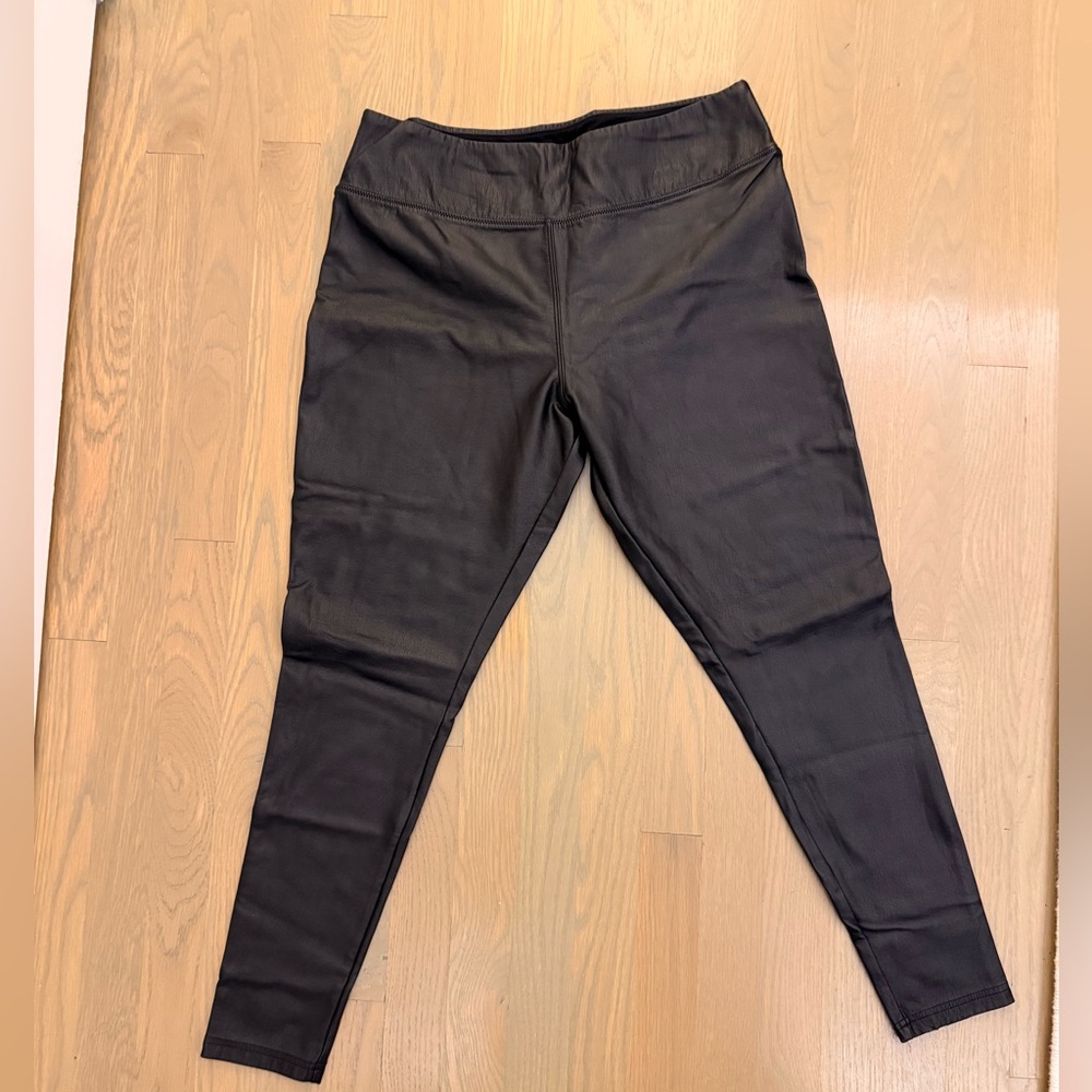 Nordstrom Black Pleather Leggings with Stretch